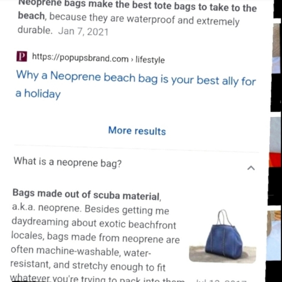 Michael Kors Jet Set Signature Embossed MK Logo Blue Neoprene Shoulder Tote Bag - Picture 15 of 16